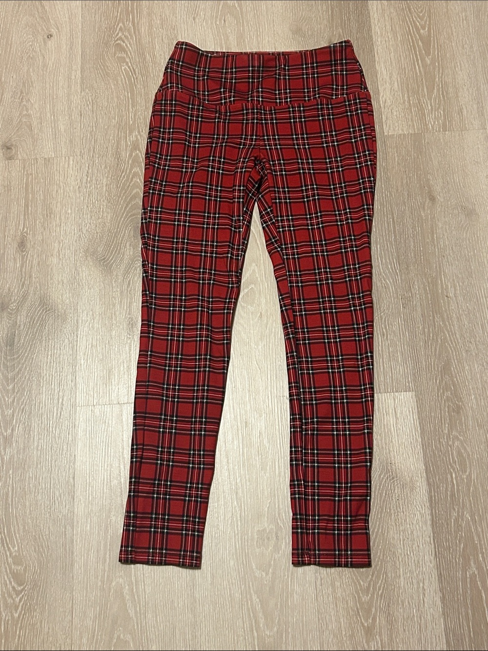 Slim Sation by Multiples Plaid Stretch Business Casual Pant Leggings Sz Small